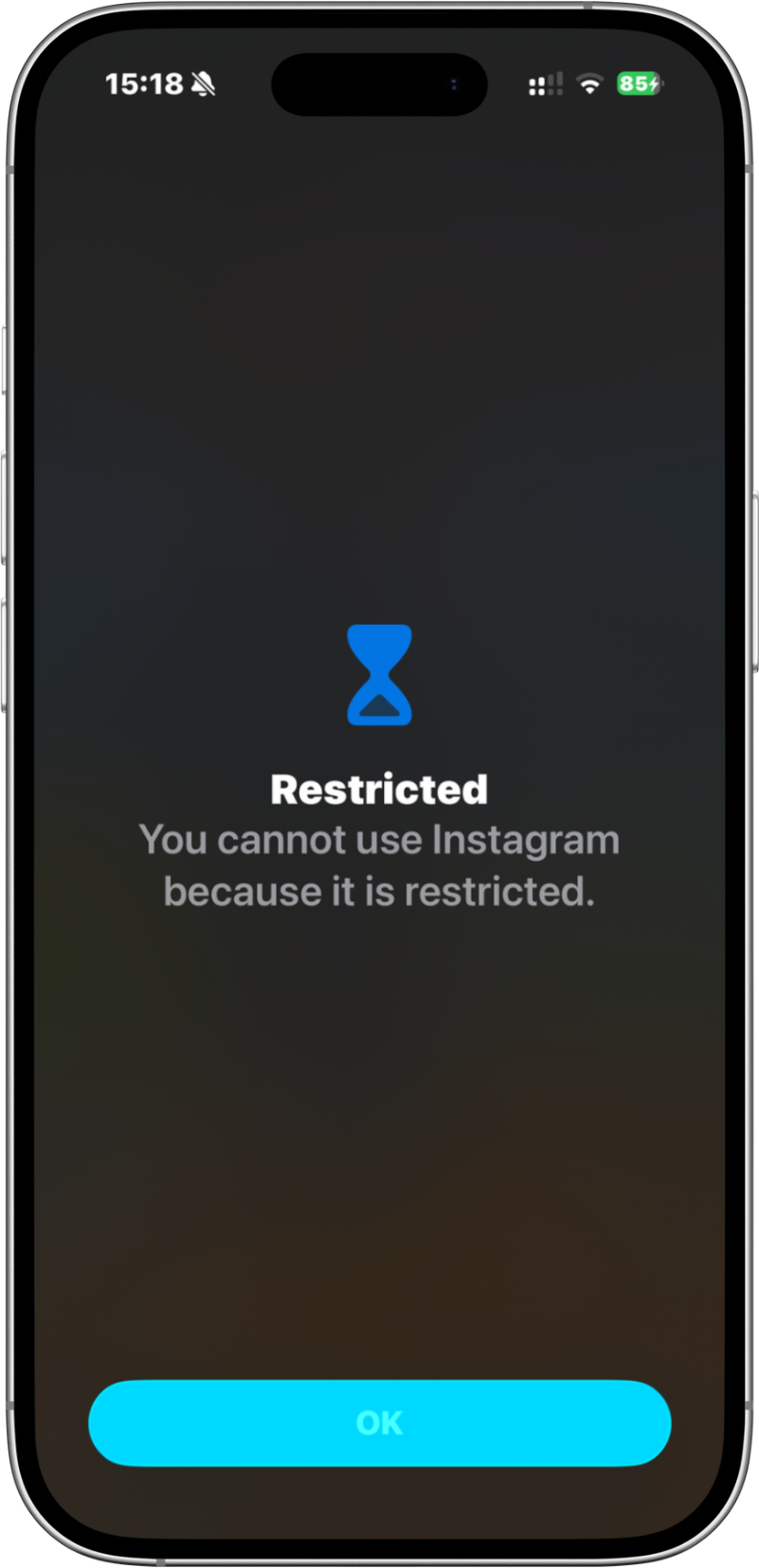 Eyes Up Mom restricting Instagram during a chosen block